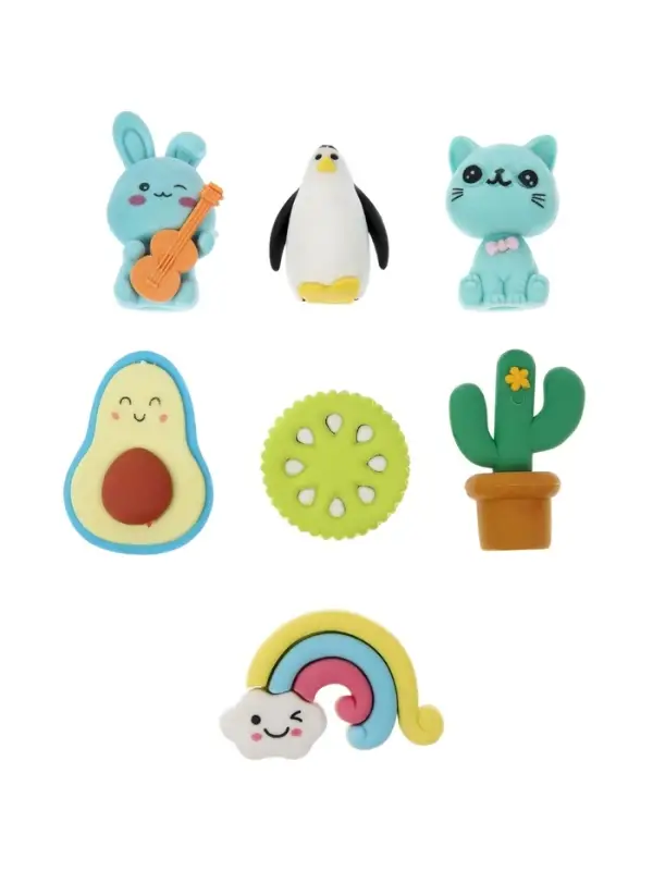 Набор фигурных ластиков, 7 штук, МИКС