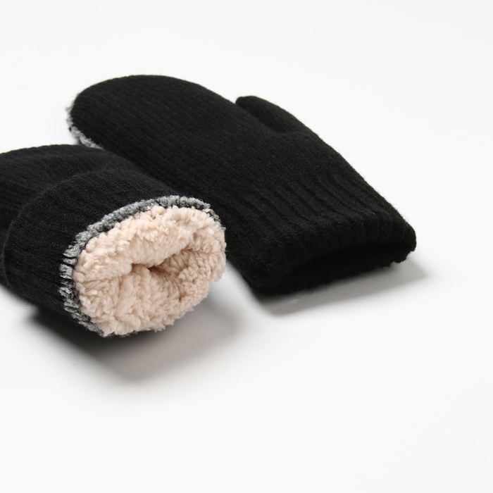 Варежки женские MINAKU, цвет черный, 22 см Варежки женские MINAKU, цвет черный, 22 см