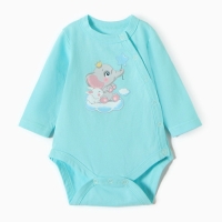 Боди детское с длинным рукавом, цвет мятный, рост 74 Боди детское с длинным рукавом, цвет мятный, рост 74