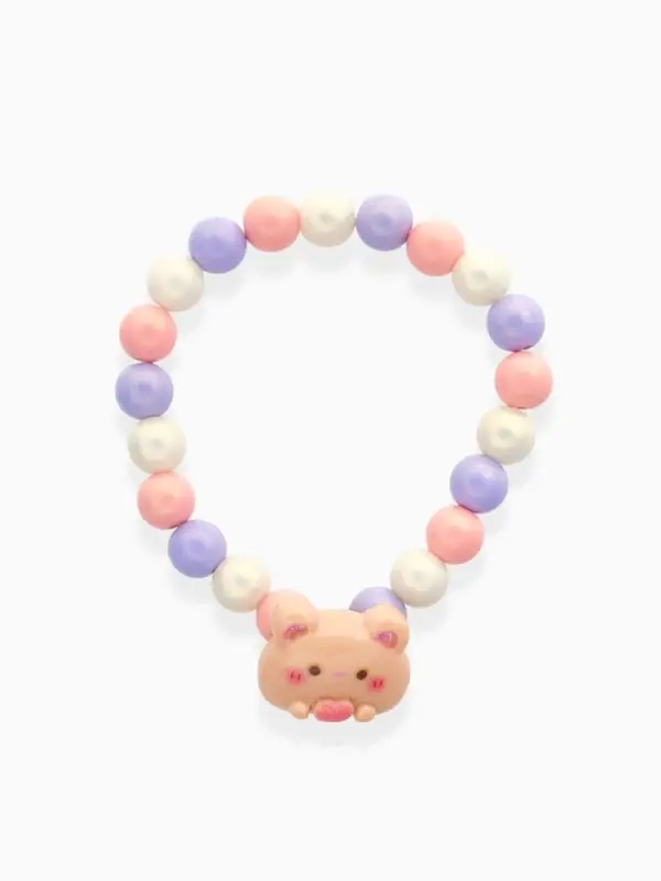 Браслет детский &laquo;Выбражулька&raquo; медведь, d=6 см. жемчуг, разноцветный