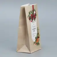 Пакет подарочный без ручек &laquo;Все желания сбудутся&raquo;, 10&times;19.5&times;7 см, Новый год