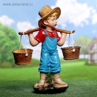 Садовая фигура из гипса &laquo;Мальчик с коромыслом&raquo;, 33&times;18&times;49 см