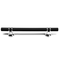 Ручка скоба CAPPIO CAMDEN, м/о 128 мм, d=12 mm, пластик, цвет хром/черный Ручка скоба CAPPIO CAMDEN, м/о 128 мм, d=12 mm, пластик, цвет хром/черный