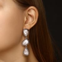 Серьги с жемчугом «Гавань» сознание, цвет серебро Серьги с жемчугом «Гавань» сознание, цвет серебро