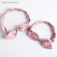 Повязка на голову для мамы и дочки &laquo;Набор для фотосессии: цветочек&raquo;, 2 шт., цв. розовый, M&B