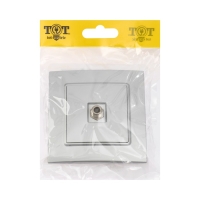 Розетка телевизионная одноместная TOT Elegant, скрытая, серебристая