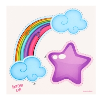 Декор на стену &laquo;Единорог&raquo;, 5 карточек в комплекте