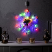 Светодиодная фигура &laquo;Снежинка&raquo; 30 см, металл, 220 В, свечение мульти