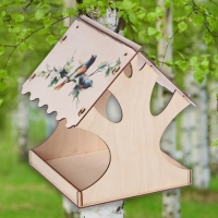 Кормушка для птиц "Птички на ветке", с принтом, 24&times;24&times;27 см