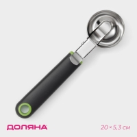 Ложка для мороженого Доляна Lime, 20&times;5,3 см, цвет чёрно-зелёный