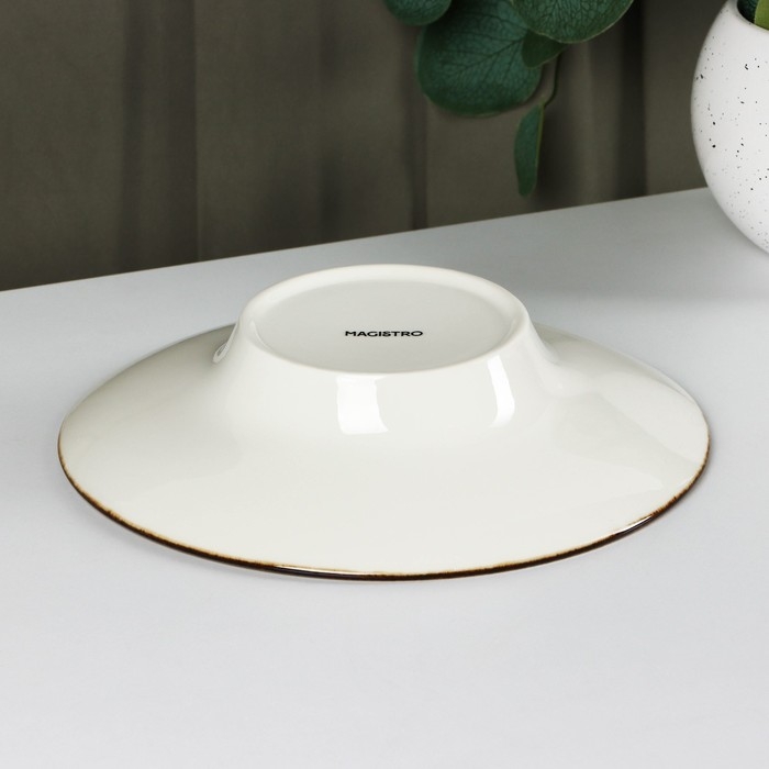 Тарелка керамическая для пасты Magistro &laquo;Церера&raquo;, 160 мл, d=21 см, цвет голубой