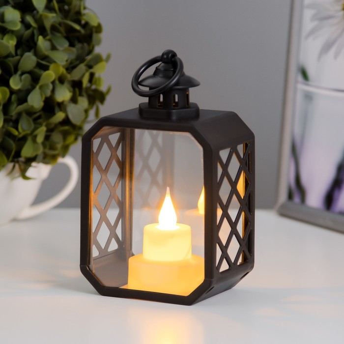 Ночник Ночник "Фонарь малый" LED от батареек 3хLR44 черный 9,5х6,5х15,5 см