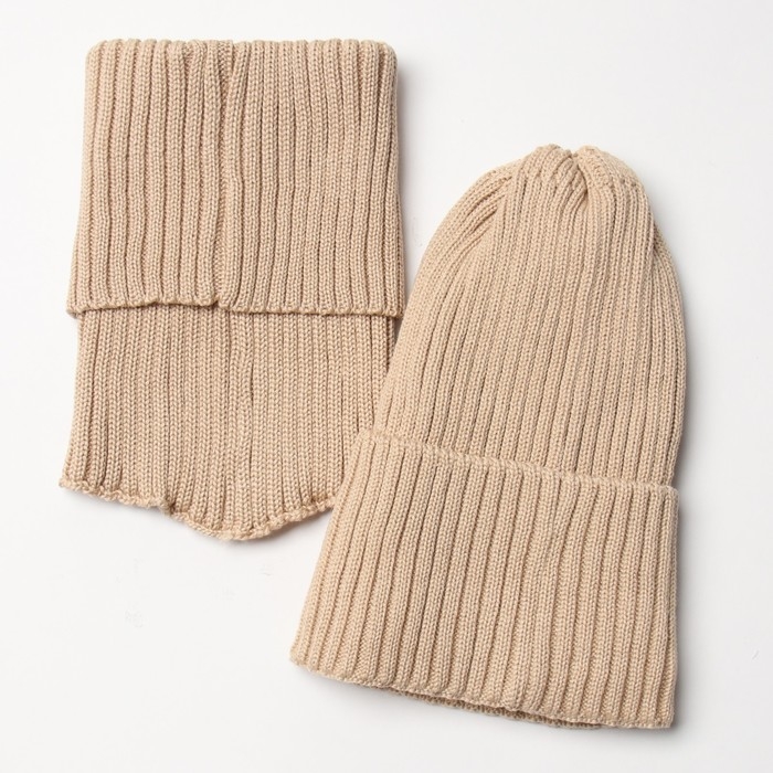 Комплект детский (шапка, снуд) MINAKU р-р 50-52, цвет бежевый Комплект детский (шапка, снуд) MINAKU р-р 50-52, цвет бежевый