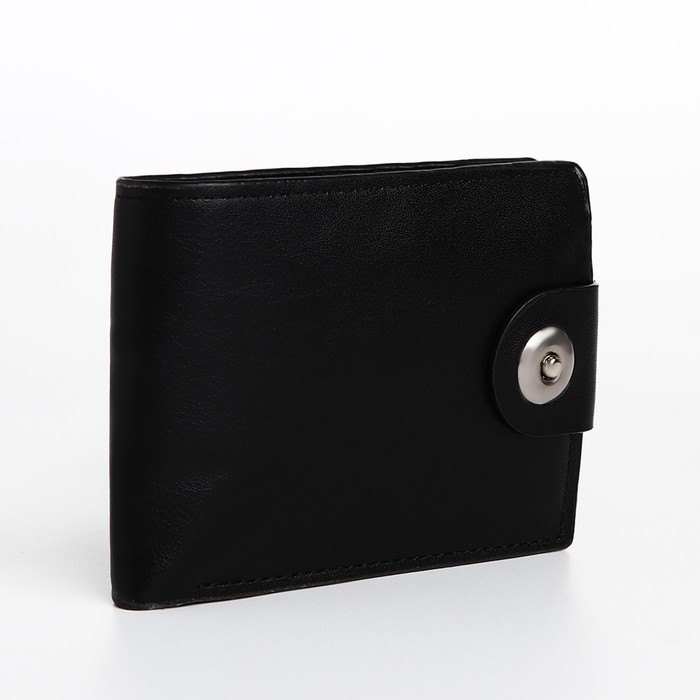 Портмоне мужское на магните, отдел для купюр, для карт, для монет, цвет чёрный Портмоне мужское на магните, отдел для купюр, для карт, для монет, цвет чёрный