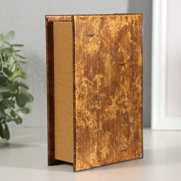 Шкатулка-книга дерево, кожзам "Эйфелева башня" тиснение, под металл 16,5х11,2х5 см