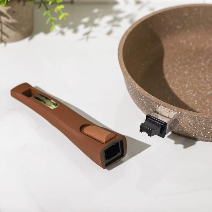 Сковорода &laquo;Гранит Brown&raquo;, d=24 см, антипригарное покрытие, съёмная ручка, цвет МИКС