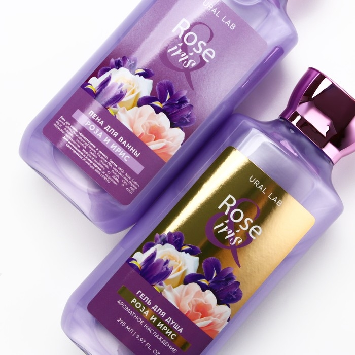 Подарочный набор косметики Rose iris, гель для душа и пена для ванны 2 х 295 мл, FLORAL & BEAUTY by URAL LAB