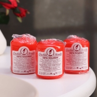 Свеча цилиндр, 4х5 см, набор 3 шт, красная