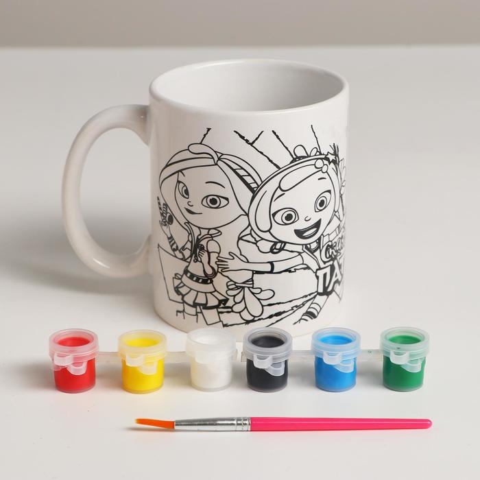 Кружка для росписи &laquo;Сказочный патруль&raquo; (краски, кисточка)