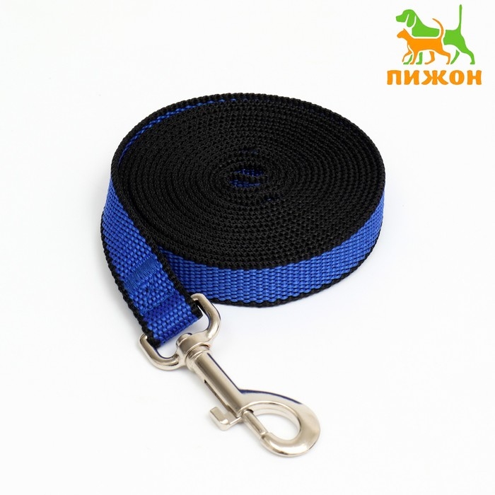 Поводок 3 м &times; 2 см, сине-чёрный