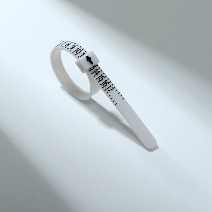 Набор для измерения размера кольца &laquo;Кольцемер-лента, лист&raquo; , 11,5&times;0,8&times;0,8 см, цвет белый