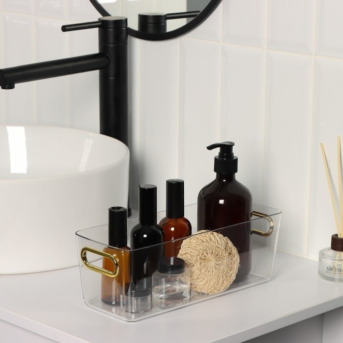 Контейнер для хранения &laquo;Нежность&raquo;, 28&times;11&times;9,5 см, цвет прозрачный