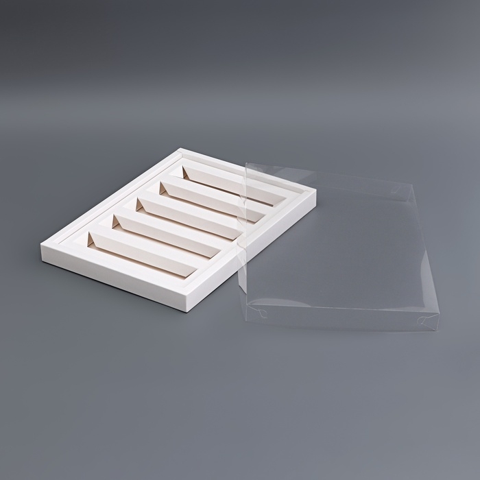 Коробка для 5 мини-батончиков, белая, 27,5 х 20 х 2,3 см. Кондитерская упаковка Коробка для 5 мини-батончиков, белая, 27,5 х 20 х 2,3 см. Кондитерская упаковка