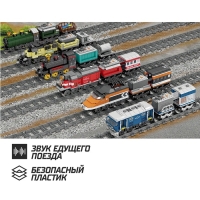 Конструктор ЖД &laquo;Грузовой тепловоз&raquo;, работает от батареек, 392 детали