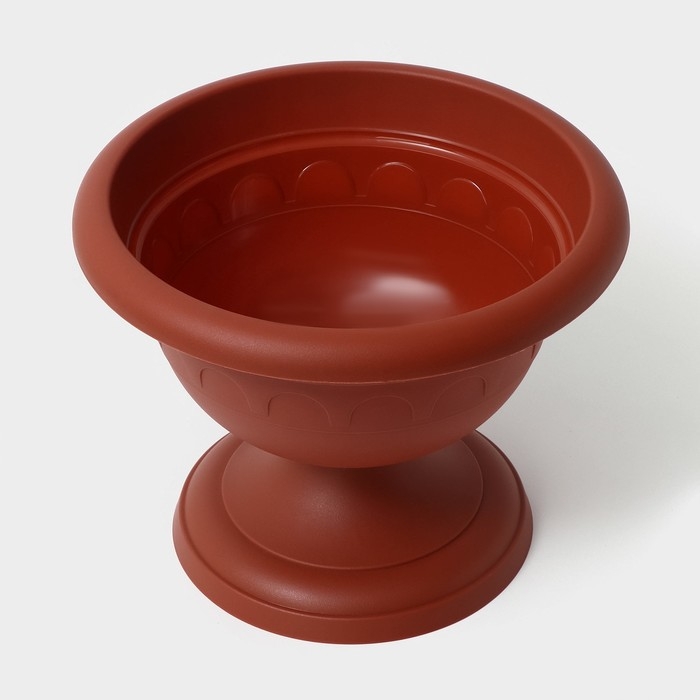 Кашпо уличное на ножке низкий &laquo;Колывань&raquo;, 5,3 л, цвет терракотовый