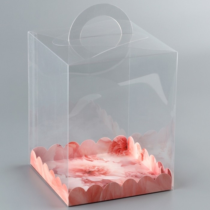 Коробка кондитерская, сундук, упаковка, &laquo;Нежные цветы&raquo;, 14 х 14 х 18 см