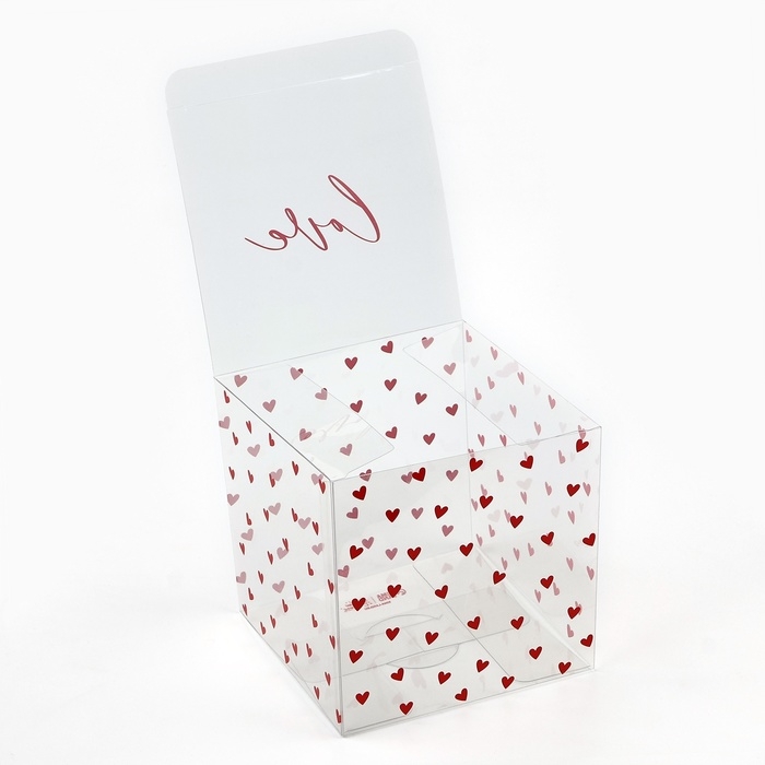 Коробка подарочная ПВХ, упаковка, &laquo;Любовь внутри&raquo;, 12 х 12 х 12 см
