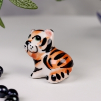 Сувенир гжель &laquo;Тигр&raquo;, бело-синий,керамика,