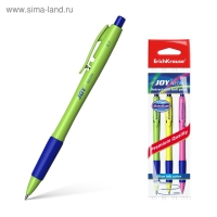 Набор ручек шариковых автоматических 3 штуки Ultra Glide Technology JOY Neon, резиновый упор, узел 0.7 мм, чернила синие, длина линии письма 1300 метров, европодвес Набор ручек шариковых автоматических 3 штуки Ultra Glide Technology JOY Neon, резиновый упор, узел 0.7 мм, чернила синие, длина линии письма 1300 метров, европодвес