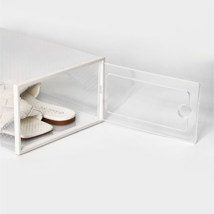 Коробка для хранения обуви с дверцей Доляна Middle size, 24&times;33&times;14 см, 2 шт