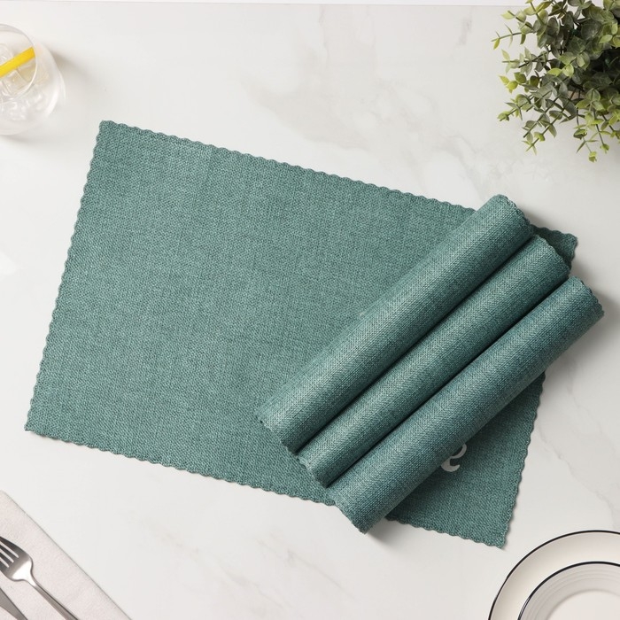 Салфетки сервировочные на стол Доляна Coffee, 4 шт, 44&times;29 см, цвет бирюзовый