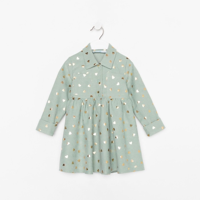 Платье детское KAFTAN Платье детское KAFTAN "Сердечки", р. 36 (134-140), зеленый