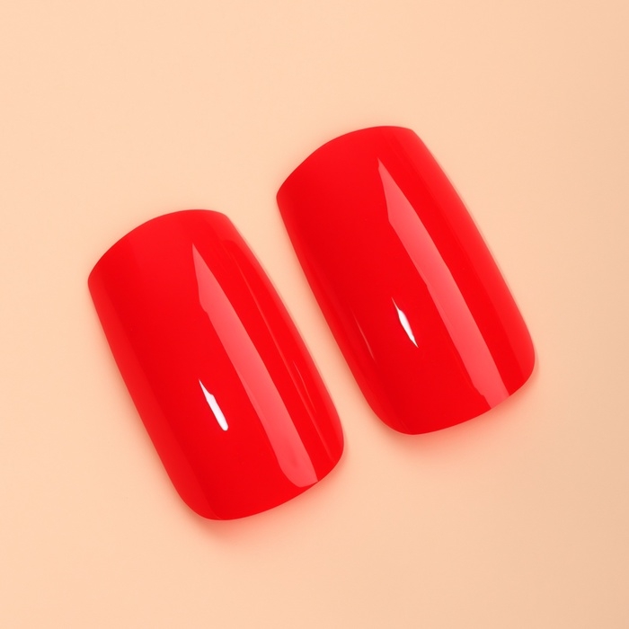 Накладные ногти &laquo;Закат&raquo;, 24 шт, с клеевыми пластинами, форма мягкий квадрат, красные