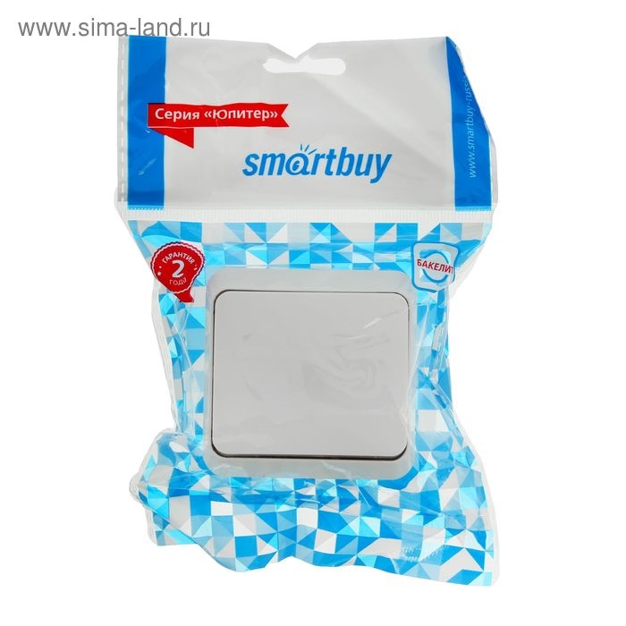 Выключатель Smartbuy Выключатель Smartbuy "Юпитер", 10 А, 1 клавиша, наружный, белый