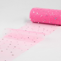 Фатин с блёстками, 15 см, 11 ± 1 г/кв.м, 23 ± 1 м, цвет розовый №4 Фатин с блёстками, 15 см, 11 ± 1 г/кв.м, 23 ± 1 м, цвет розовый №4