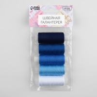 Набор ниток, 40/2, 183 м, 5 шт, цвет синий спектр Набор ниток, 40/2, 183 м, 5 шт, цвет синий спектр