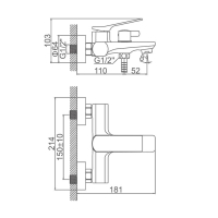 Смеситель для ванны Accoona A63122F, однорычажный, короткий излив, черный Смеситель для ванны Accoona A63122F, однорычажный, короткий излив, черный