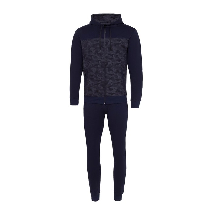 Костюм мужской (толстовка/брюки), цвет тёмно-синий, размер 56