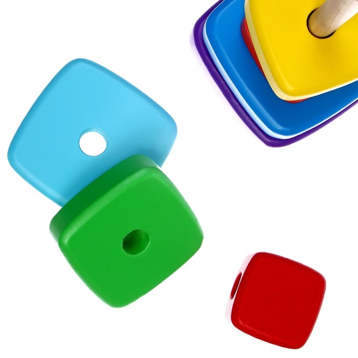 Пирамидка деревянная маленькая &laquo;Квадрат&raquo;