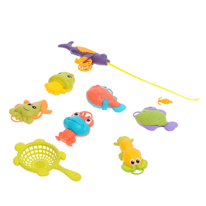 Рыбалка &laquo;Волна океана&raquo;, 6 рыбок, удочка, сачок, МИКС