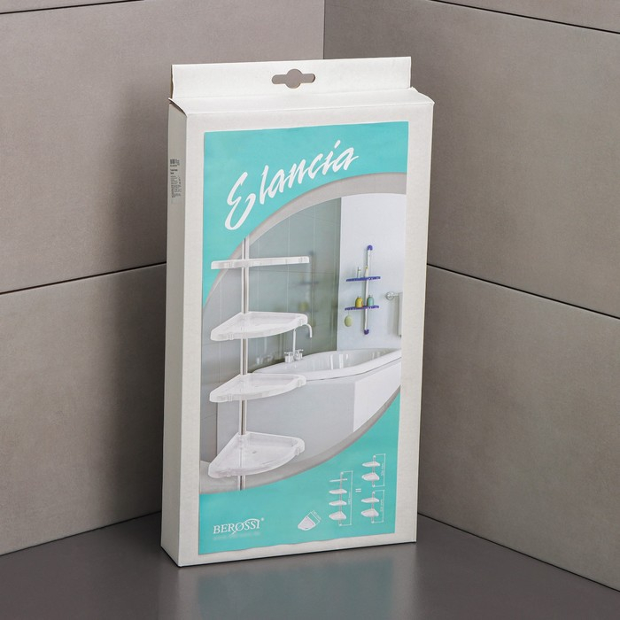 Полка угловая 4-х ярусная &laquo;Элансия&raquo;, 24&times;24&times;98,2 см, цвет белый