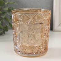 Банка для свечей стекло "Вихрь" прозрачный оранжевый 350 мл 8,5х8,5х10 см Банка для свечей стекло "Вихрь" прозрачный оранжевый 350 мл 8,5х8,5х10 см