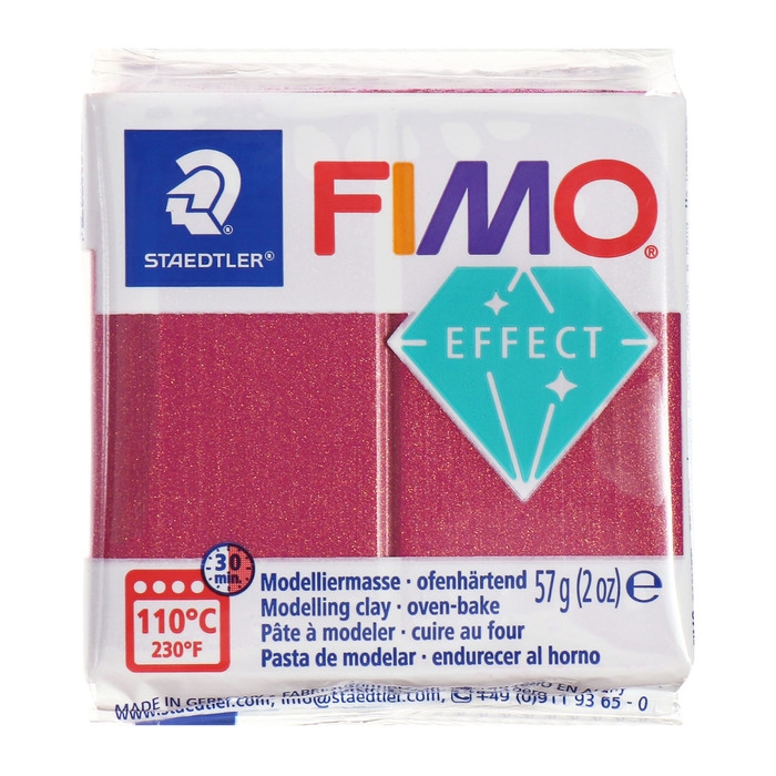 Пластика-полимерная глина запекаемая 57г FIMO effect бордовый металлик 8010-21
