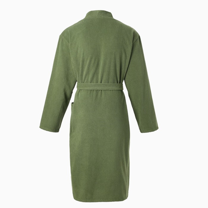 Халат махровый Экономь и Я, мужской размер 48-50 цвет хаки, 100% хлопок с AIRO, 320 г/м2 Халат махровый Экономь и Я, мужской размер 48-50 цвет хаки, 100% хлопок с AIRO, 320 г/м2