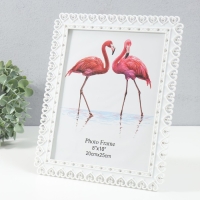 Фоторамка пластик 20х25 см "Рама из сердечек" белая