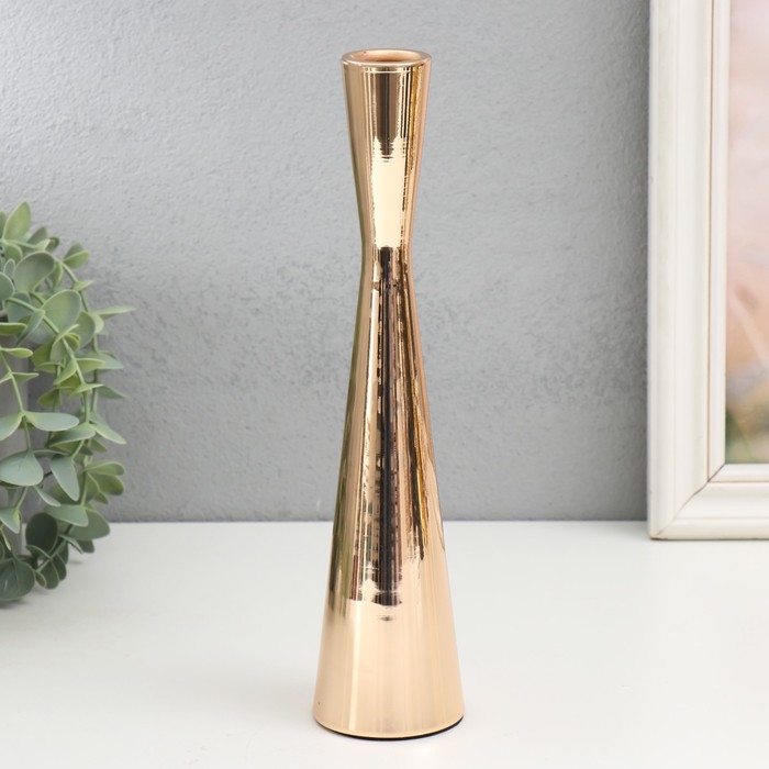 Подсвечник металл на 1 свечу Подсвечник металл на 1 свечу "Песочные часы" d=3 см золото 6х29 см